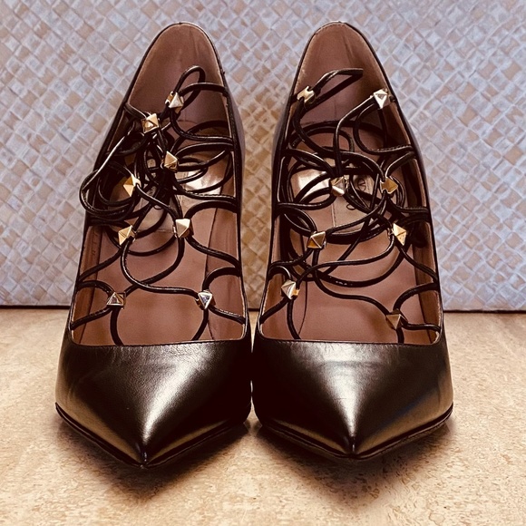 Valentino - Black Lace up Pumps - Picture 11 of 16